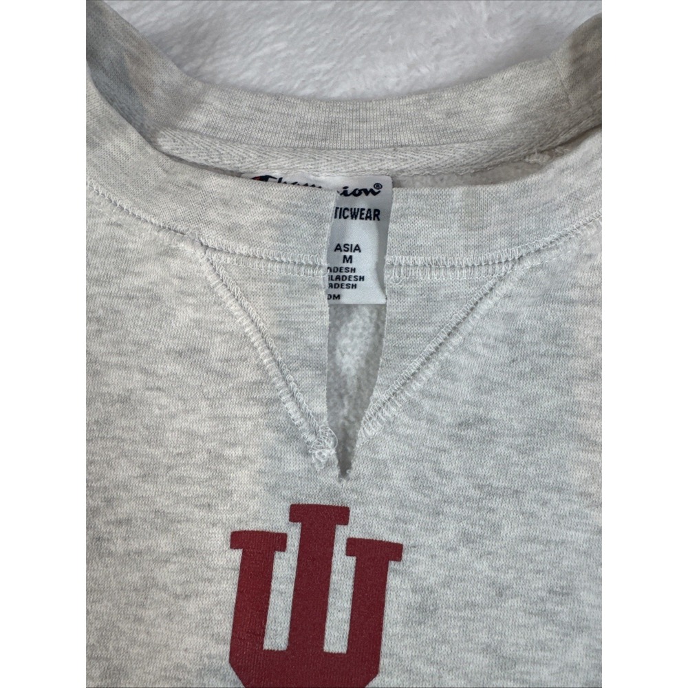 Indiana Hoosiers Vtg Crewneck Sweatshirt Gray Unisex Small Pullover Long Sleeve - Picture 3 of 7